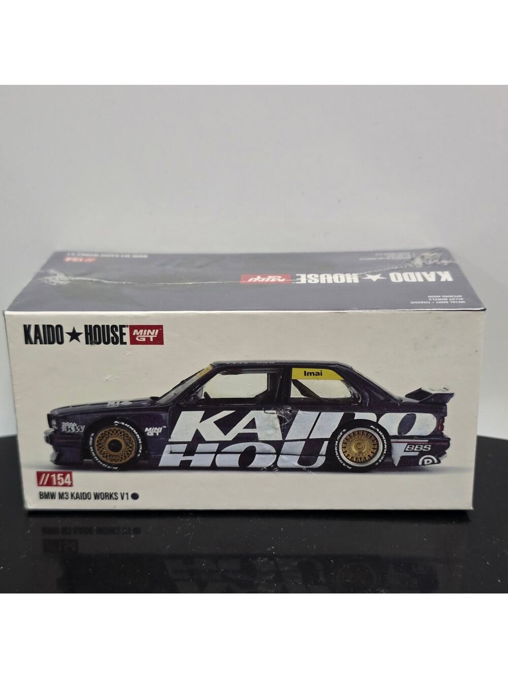 BMW M3 E30 Kaido Works V1 Dark Blue Kaido House x Mini GT #154 1:64